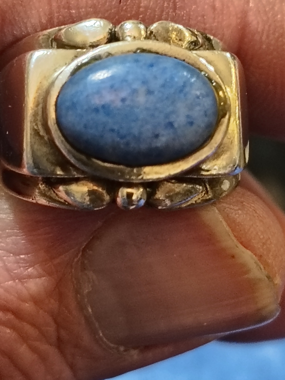 Vintage Sterling Silver And Lapis Lazuli Ring Size 7 Signed
